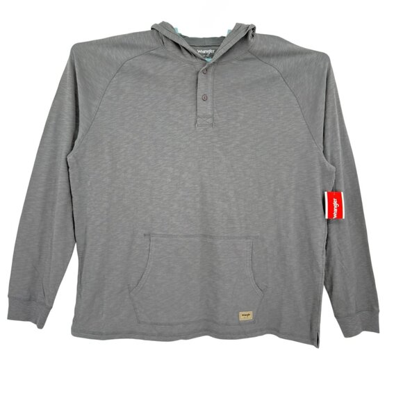 Wrangler Men's Pullover Grey Lightweight Hoodie Size 2XL Regular Fit NWT - Picture 1 of 11